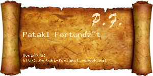 Pataki Fortunát névjegykártya